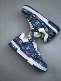 Louis Vuitton Trainer Blue Denim Embroidered